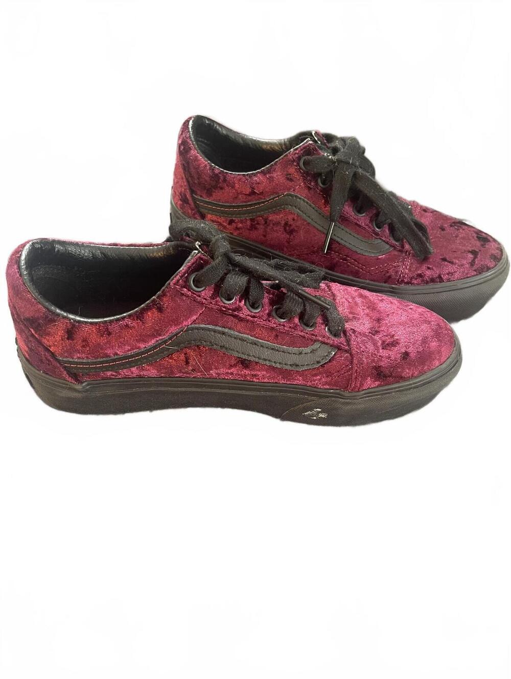 Vans Velvet Burgundy Lace-Up Sneakers